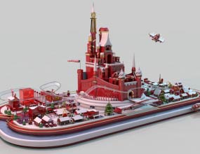 爬素材-圣诞节创意场景3D模型bz001