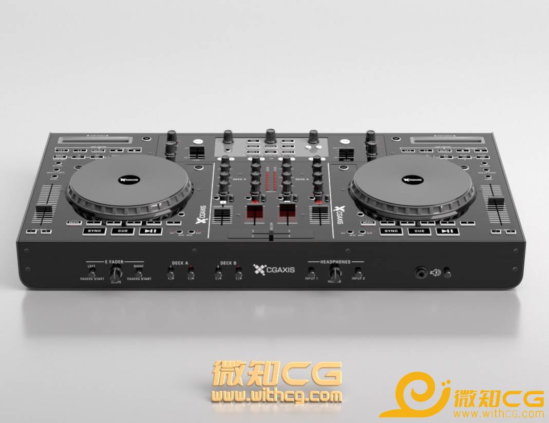 DJ打碟机电音设备C4D模型