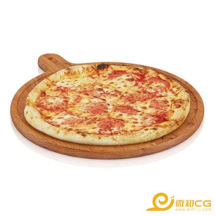 木板上的披萨美食场景素材C4D模型