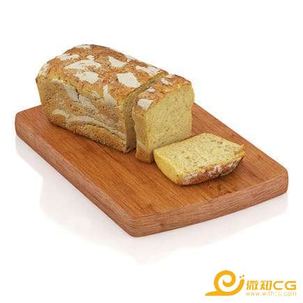 切片全麦面包早餐面包美食场景素材C4D模型
